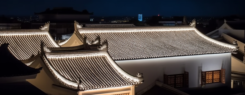 传统的古代房屋建筑屋檐夜景,高清,摄影图,摄影图片,图片大全,摄影图免费下载